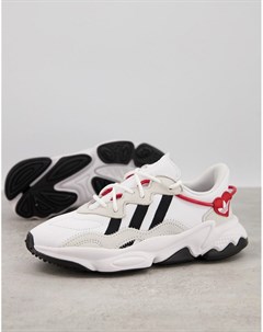 Белые кроссовки с сердечками Ozweego Adidas originals
