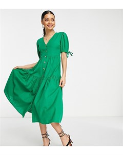 Зеленое платье миди на пуговицах Influence petite