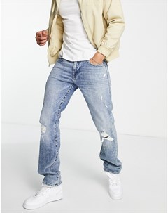 Прямые джинсы с рваной отделкой Ricky True religion