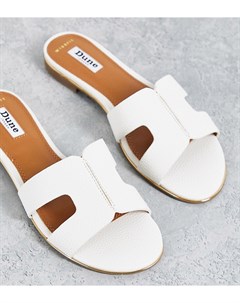 Белые сандалии без застежки для широкой стопы Dune wide fit