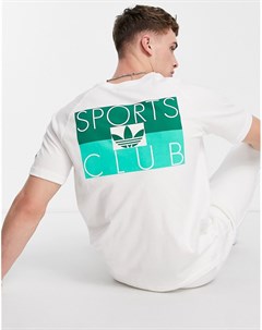Белая футболка с принтом на спине Sports Club Adidas originals