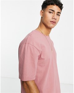 Пудрово розовая oversized футболка Topman