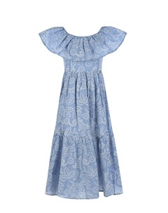 Голубое платье с шитьем Dan maralex