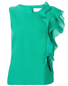 Genny блузка без рукавов с оборками 42 зеленый Genny