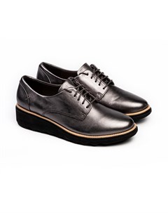 Женские дерби серебряные Clarks