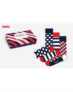 Носки 3 Pack Classic Navy Socks Gift Set XSTR08 6000 Happy socks