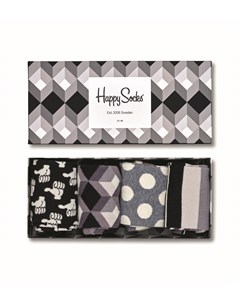 Носки 4 Pack Black White Socks Gift Set XBLW09 9004 Happy socks
