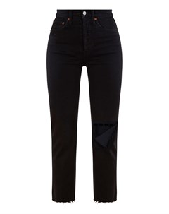 Укороченные черные джинсы с разрезом Re/done