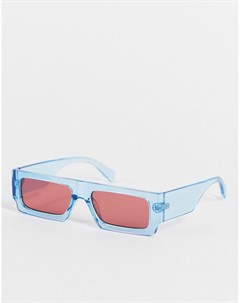 Солнцезащитные очки в квадратной оправе голубого цвета с розовыми линзами River island