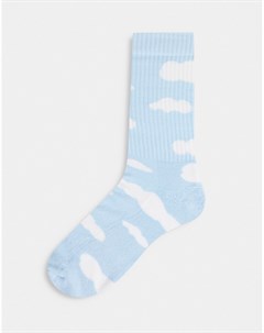 Синие спортивные носки с принтом облаков Asos design