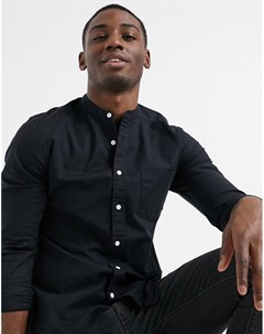 Черная приталенная оксфордская рубашка в стиле ретро из органического хлопка Asos design