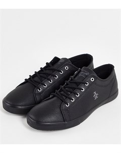 Черные кроссовки в минималистичном стиле для широкой стопы со шнуровкой Wide Fit Original penguin