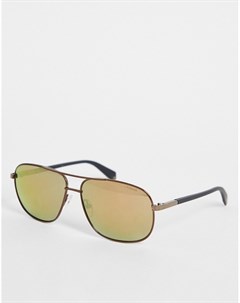 Солнцезащитные очки авиаторы в стиле ретро коричневого цвета 2074 S X Polaroid