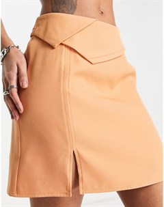 Персиковая мини юбка со сборками 4th & reckless