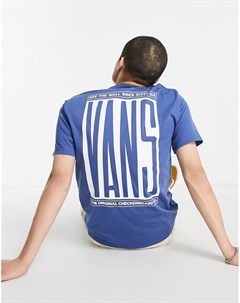 Темно синяя футболка с принтом на спине Type Stretch Vans