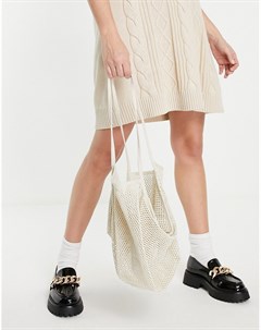 Кремовая сетчатая сумка шоппер Asos design