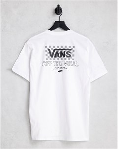 Белая футболка с принтом на спине Checker DNA Vans