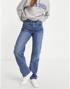 Темно синие свободные джинсы прямого кроя Cotton:on