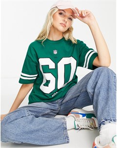 Зеленая трикотажная oversized футболка NFL Jets Jjxx
