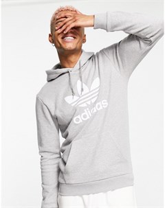Худи серого цвета с логотипом трилистником adicolour Adidas originals