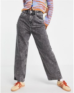 Серые выбеленные oversized джинсы в винтажном стиле Noisy may