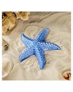Декорация для аквариума Морская звезда синяя 12х11х2 5 см Керамика ручной работы