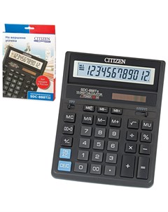 Калькулятор настольный SDC 888TII 203х158 мм 12 разрядов двойное питание Citizen