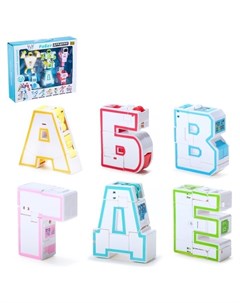 Набор трансформеров Алфавит световые и звуковые эффекты 6 трансформеров букв собираются в 1 робота Dade toys