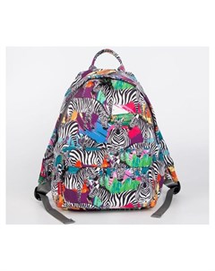 Рюкзак молодёжный отдел на молнии наружный карман цвет разноцветный Зебры Centrum
