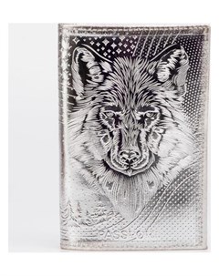Обложка для паспорта цвет серебристый Волк Nnb