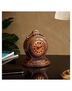 Часы Классические коричнево золотистые 24 см Premium gips