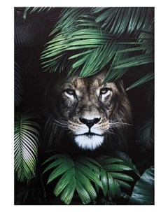 Картина на холсте Лев в листьях 50х70 см Topposters