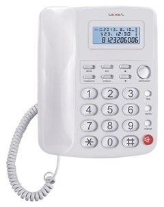 Телефон проводной Tx 250 белый Texet