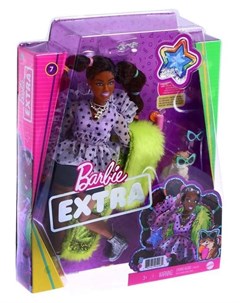 Кукла барби Экстра с переплетенными резинками хвостиками Mattel