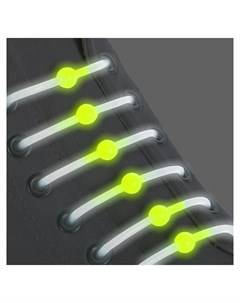 Набор шнурков для обуви Шар 6 шт силиконовые круглые светящиеся в темноте D 15 мм 6 5 см цвет белый  Onlitop