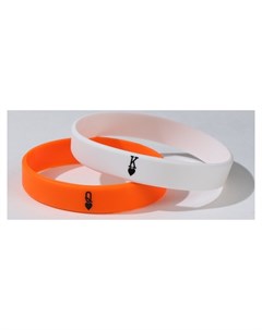 Силиконовые браслеты Неразлучники король и королева цвет бело оранжевый 18 20 см Nnb