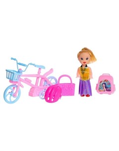 Кукла малышка Катя с велосипедом и аксессуарами Nnb