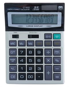 Калькулятор настольный 12 разрядный CT 912 двойное питание средний Кнр