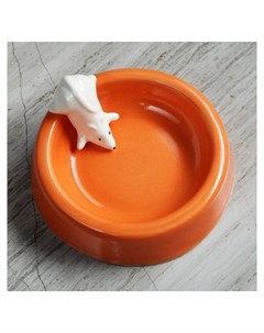 Миска Белая мышка оранжевая 200 мл Керамика ручной работы