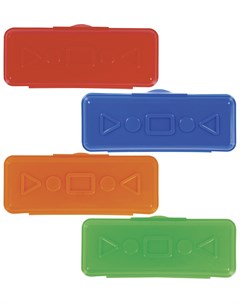 Пенал пластиковый однотонный ассорти 4 цвета 20х7х4 см Пифагор