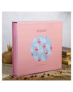 Фотоальбом на 800 фото 9х13 см Фламинго и листья в коробке Nnb