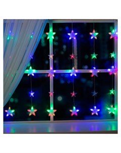 Гирлянда Бахрома 2 4 х 0 9 м с насадками звёздочки Ip20 прозрачная нить 186 Led свечение мульти 8 ре Luazon home