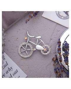 Брошь Велосипед цвет радужный в серебре Queen fair