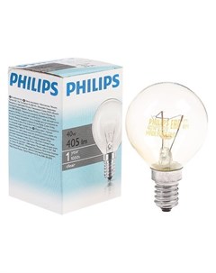Лампа накаливания Stan P45 40 Вт E14 2700 К 230 В прозрачная Philips