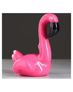Копилка Фламинго розовый цвет 20 5 см Керамика ручной работы