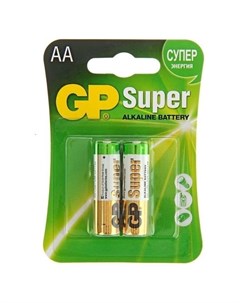Батарейка алкалиновая GP Super AA Lr6 2bl 1 5в блистер 2 шт Gр