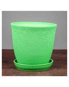 Горшок для цветов Глория шёлк зелёное 2 л Керамика ручной работы