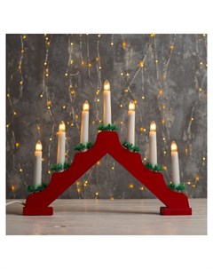 Фигура дерев Горка рождественская красная 7 свечей 3 Вт 34 В е10 220v т белый Luazon home