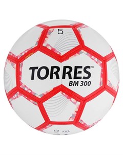 Мяч футбольный BM 300 размер 5 28 панелей глянцевый Tpu 2 подкладочных слоя машинная сшивка цвет бел Torres