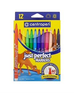 Фломастеры невысыхаемые Just Perfect 12 цветов Centropen